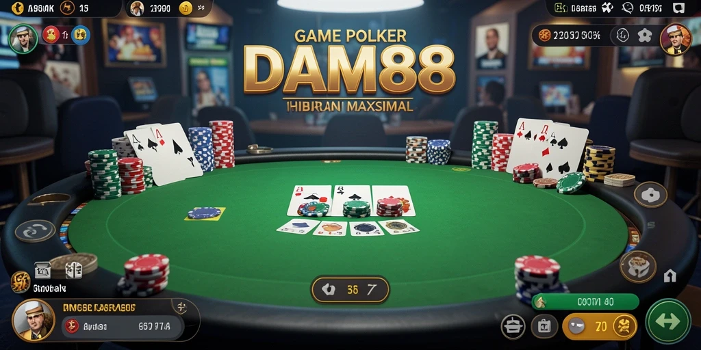 Screenshot gameplay DAM88 menampilkan aksi poker mendebarkan.