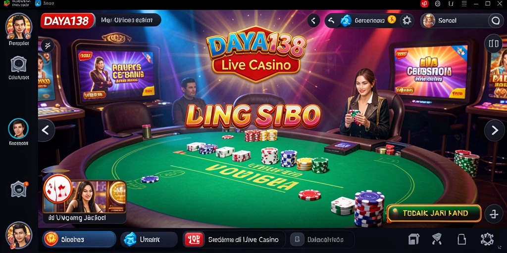 Screenshot gameplay DAYA138 yang menunjukkan dealer profesional dan suasana permainan.