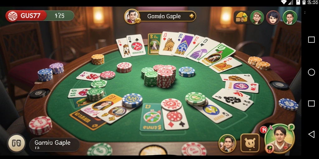 Tampilan gameplay seru dengan teman-teman di GUS77.