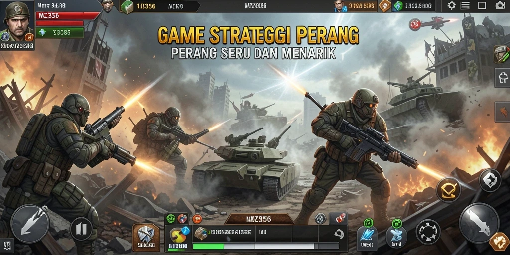 Screenshot gameplay MZ356 menampilkan strategi pertempuran yang mendebarkan.