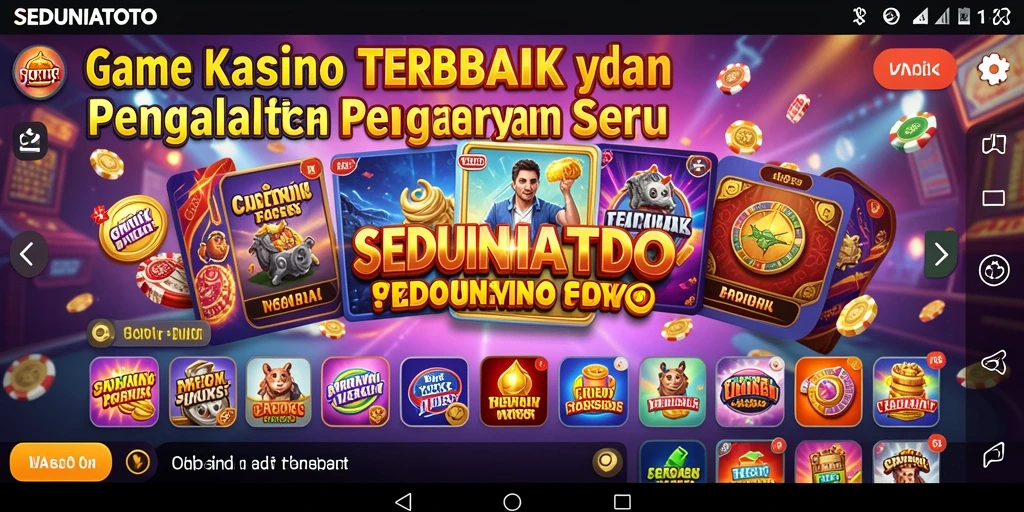 Screenshot utama SEDUNIATOTO menampilkan aksi seru permainan Kasino.