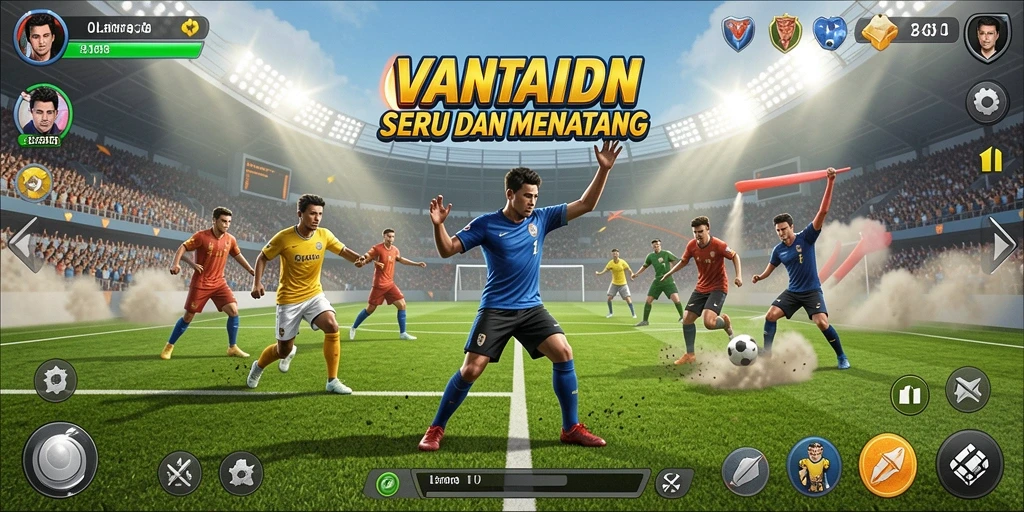 Screenshot VANTAIDN menampilkan aksi seru dalam permainan olahraga.